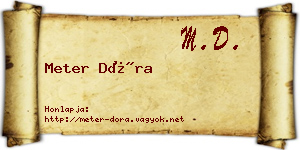 Meter Dóra névjegykártya